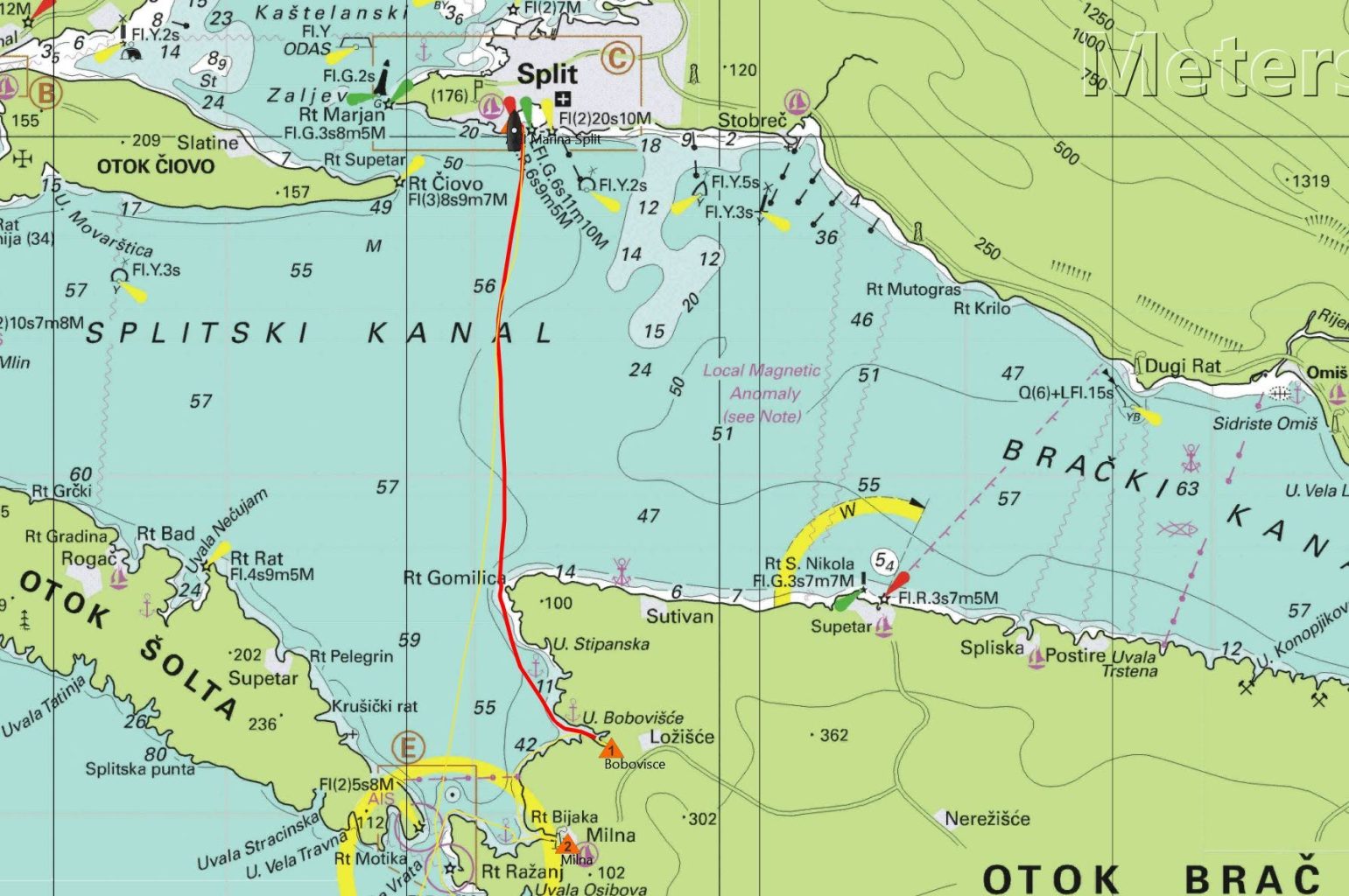 Sailing Bobovisce to Split