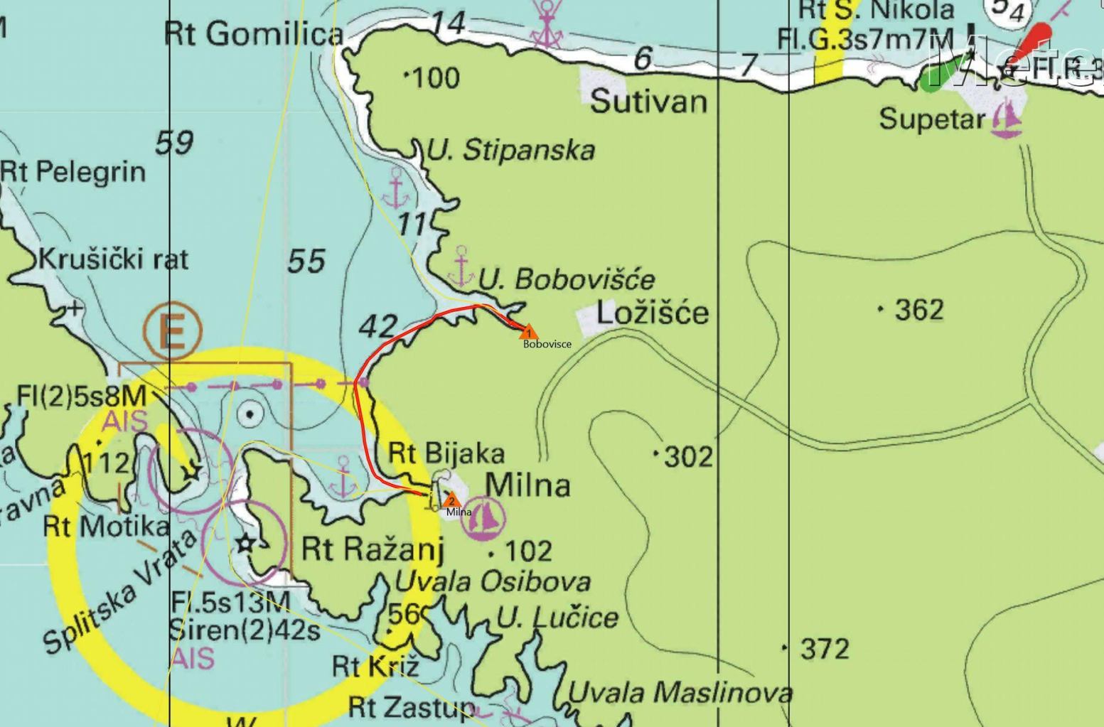 Sailing to Bobovisce, Brac Island